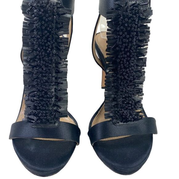 BCBGMAXAZRIA  8.5 ma limbo heels sandal formal shoes black satin - Picture 3 of 9